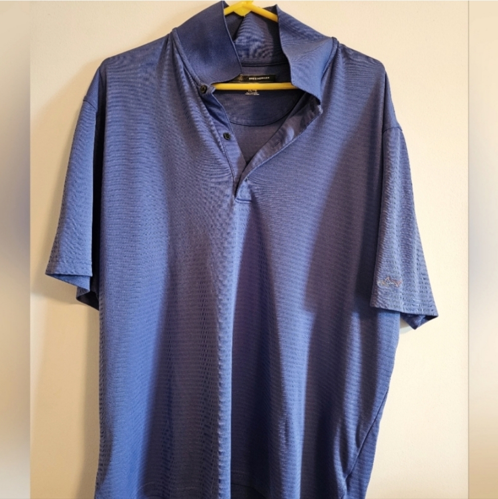 Greg Norman Play Dry Men's Blue Polo Shirt XL Blue/Purple